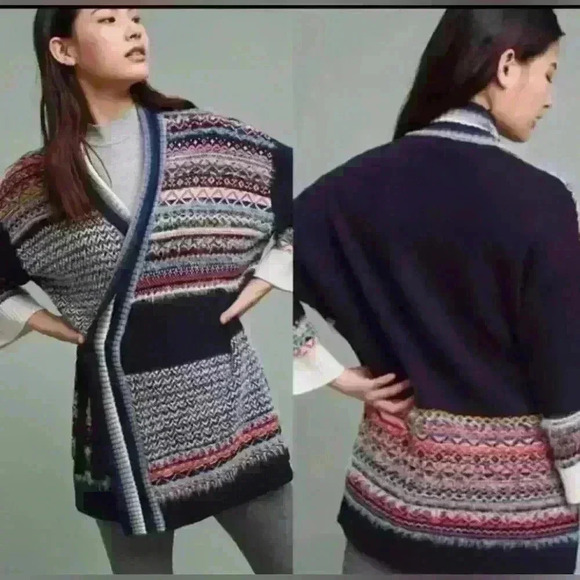 Sleeping on Snow Sweaters - Anthropologie Sleeping On Snow Kimono Lagenlook Cardigan Sweater XS/S Oversized